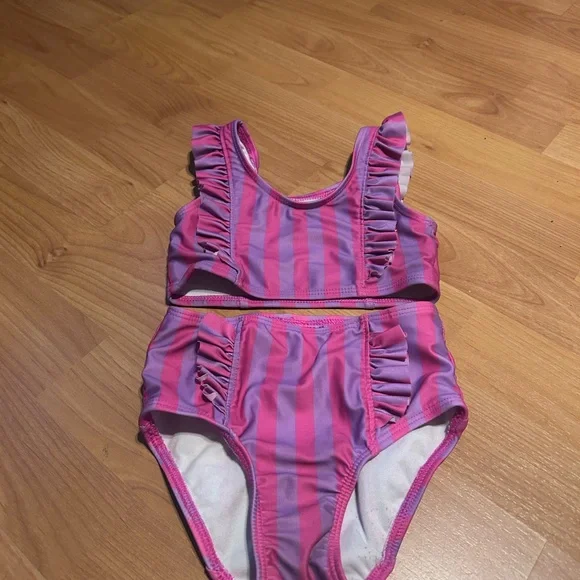 Cat & Jack Pink and Purple Striped Bikini Infant Toddler 18 months - Picture 4 of 6